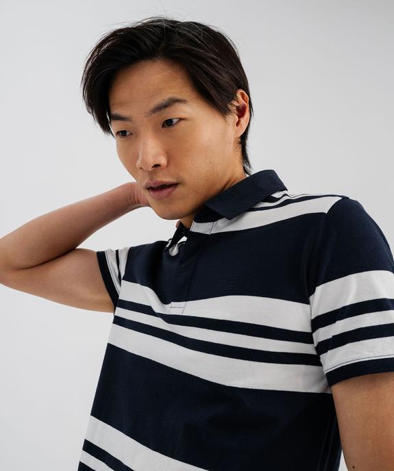 Polo en jersey de coton rayé homme vue2 - GEMO 4G HOMME - GEMO
