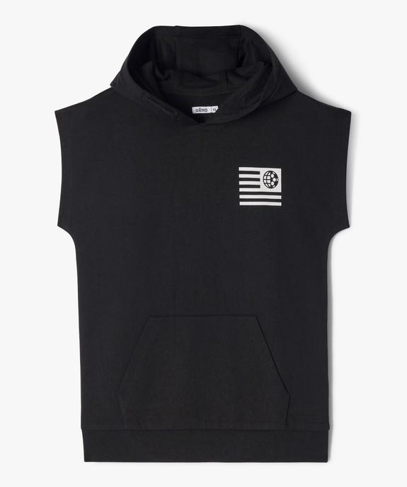Sweat à capuche sans manches avec poche kangourou garçon vue1 - GEMO (JUNIOR) - GEMO