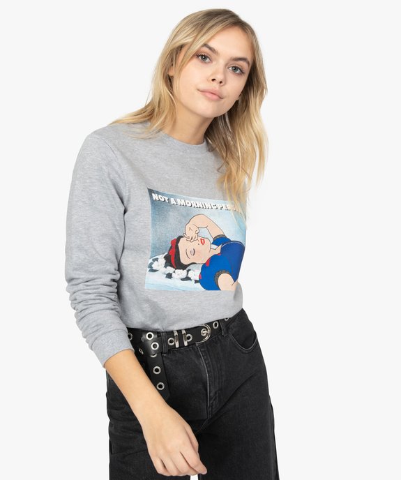 Sweat femme molletonné imprimé fantaisie vue1 - FOLLOW ME - GEMO