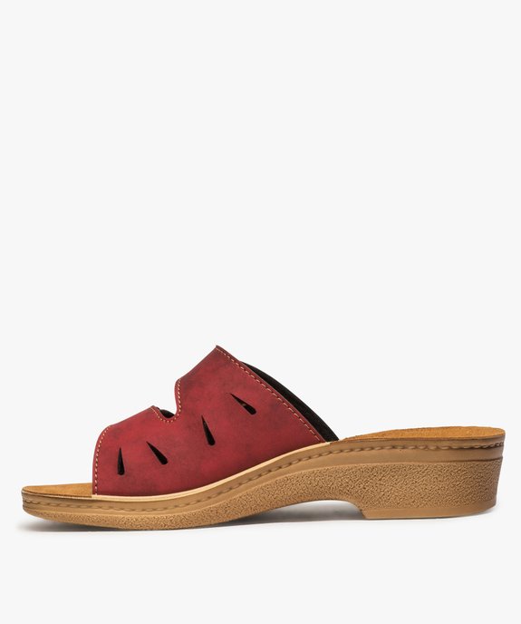 Mules femme confort unies à talon sabot vue3 - GEMO (CONFORT) - GEMO