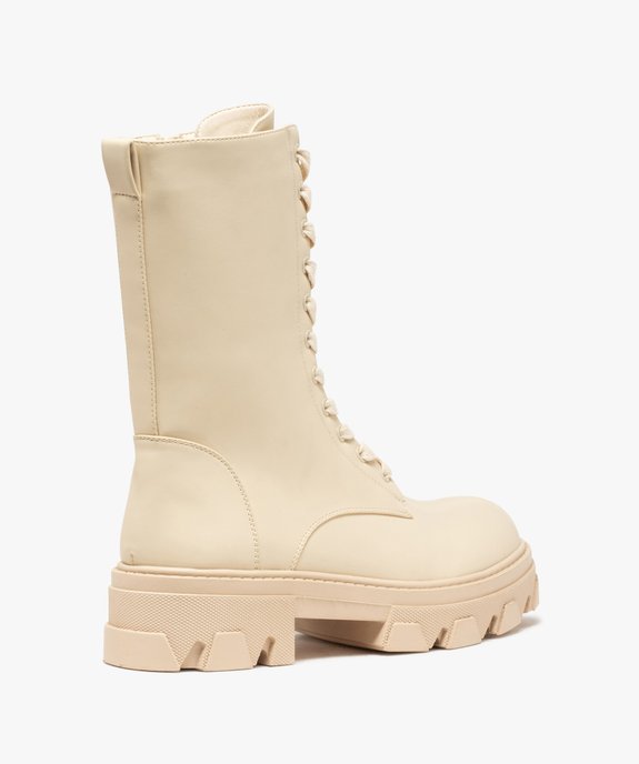 Boots femme unies à lacets semelle extra large et crantée vue4 - GEMO (CASUAL) - GEMO