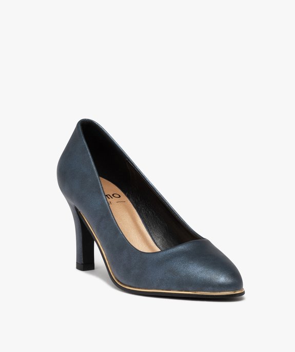 Escarpins femme à talon et liseré métallisé vue3 - GEMO(URBAIN) - GEMO