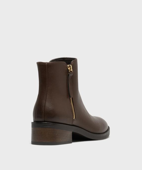Boots zippées à petit talon en matière lisse femme vue4 - VALENTINA BALDANO GEMO FORGOOD - GEMO