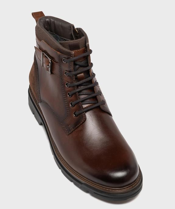 Boots dessus cuir avec boucle à la cheville homme - Tanéo vue5 - TANEO - GEMO