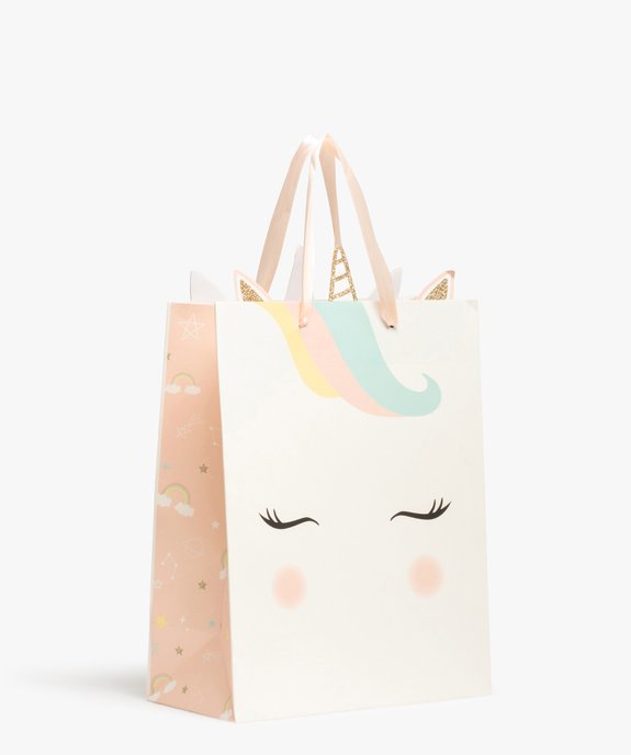 Pochette cadeau enfant avec motif licorne en papier recyclé vue1 - GEMO (ACCESS) - GEMO