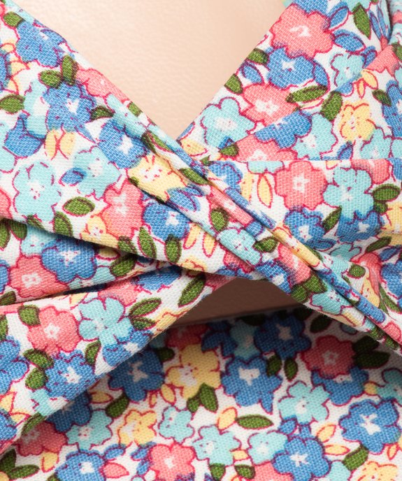 Sandales fille compensées dessus drapé en tissu vue6 - GEMO (ENFANT) - GEMO