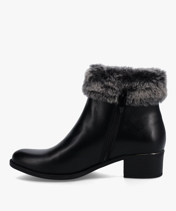 Boots fourrées femme à talon dessus uni élégant vue4 - GEMO (CASUAL) - GEMO