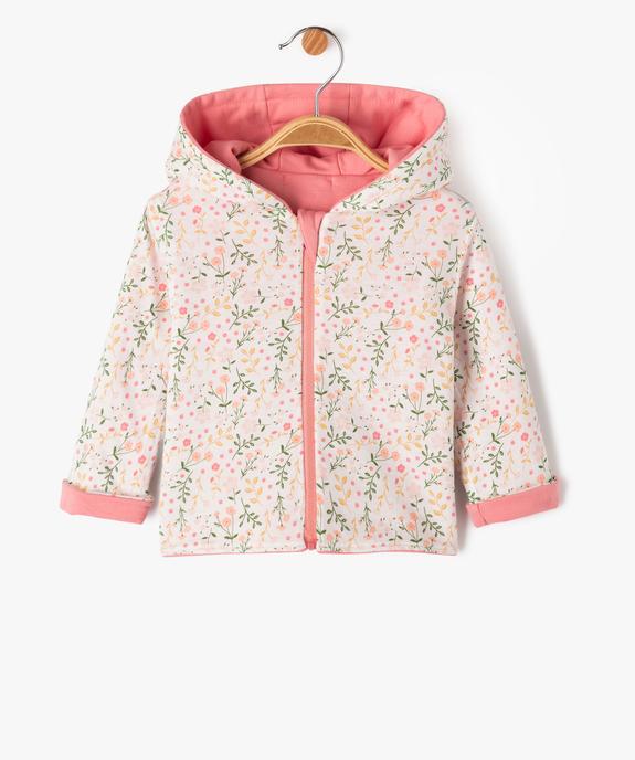 Sweat zippé à capuche réversible bébé fille vue1 - GEMO 4G BEBE - GEMO