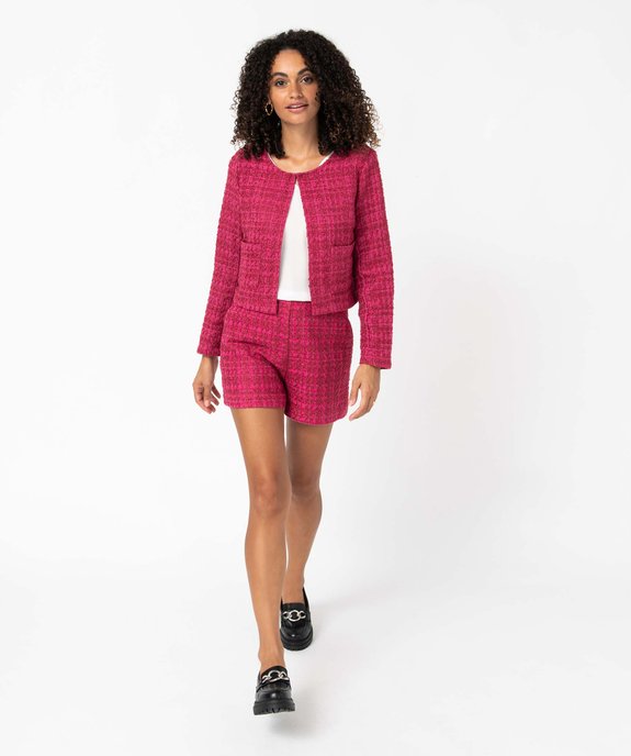 Veste femme aspect tweed coupe courte vue5 - GEMO(FEMME PAP) - GEMO
