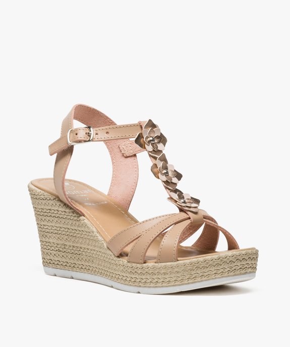 Sandales femme avec fleurs en relief sur le dessus vue2 - GEMO(URBAIN) - GEMO
