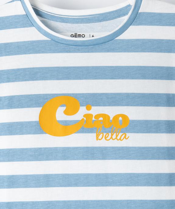 Tee-shirt imprimé à manches ultra courtes fille vue2 - GEMO 4G FILLE - GEMO