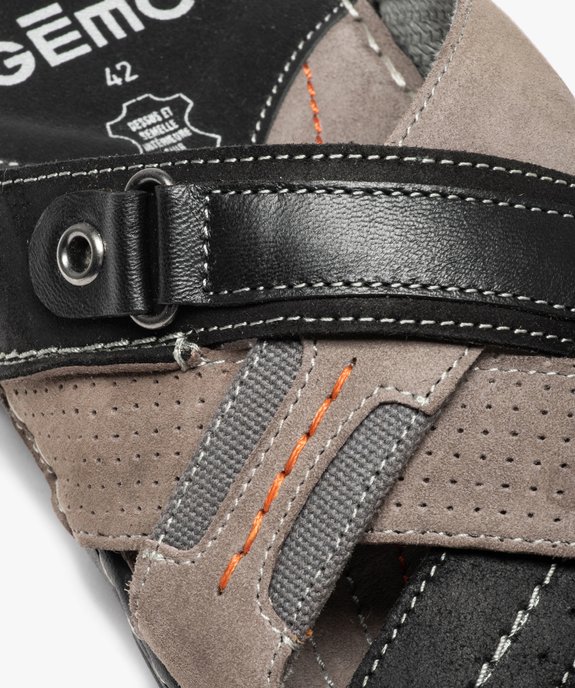 Mules homme confort à brides multiples et surpiqûres colorées vue6 - GEMO (CASUAL) - GEMO