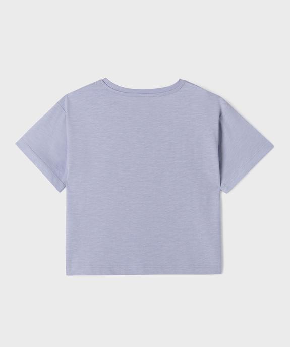 Tee-shirt manches courtes en jersey de coton à motif fille vue4 - GEMO 4G FILLE - GEMO