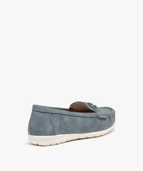 Mocassins femme unis à talon plat dessus souple vue4 - GEMO 4G FEMME - GEMO