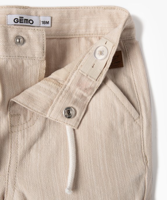 Bermuda bébé garçon en coton chiné vue2 - GEMO(BEBE DEBT) - GEMO