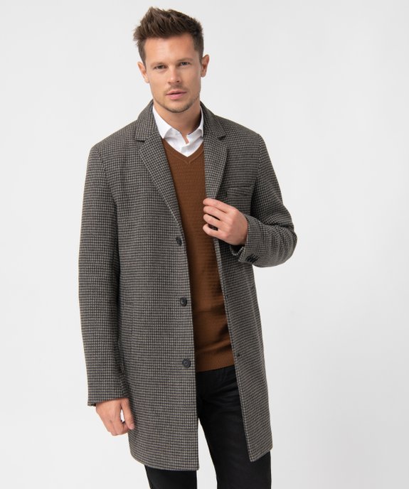 Manteau homme court fermeture 3 boutons vue1 - GEMO (HOMME) - GEMO