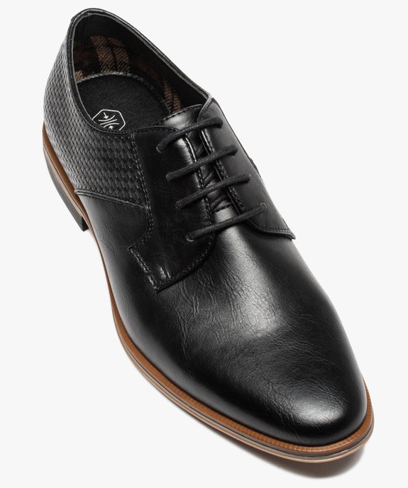 Derbies homme unis en matière lisse avec effet tressé vue6 - GEMO(URBAIN) - GEMO