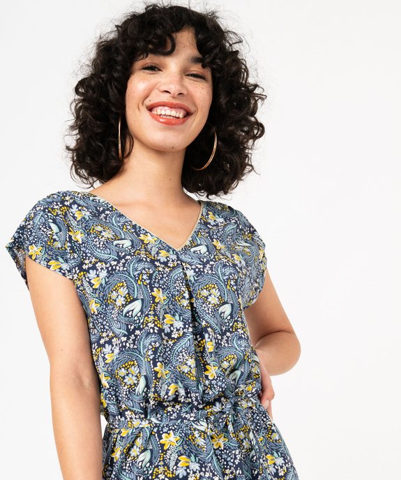 Robe femme avec double col V scintillant vue2 - GEMO 4G FEMME - GEMO