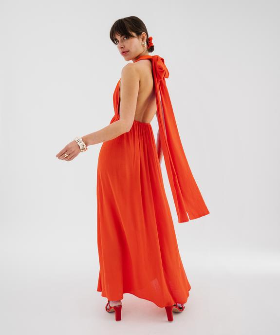 Robe longue dos-nu multi-look en viscose femme vue1 - GEMO(FEMME PAP) - GEMO