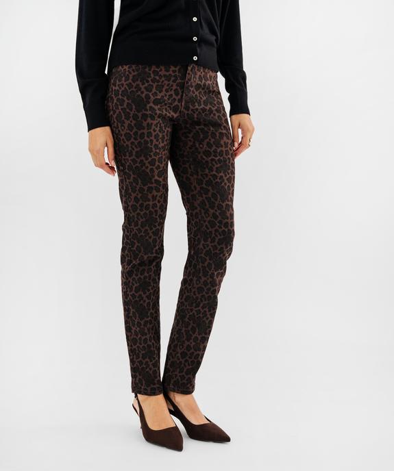 Pantalon Regular taille normale en coton stretch femme vue1 - GEMO 4G FEMME - GEMO