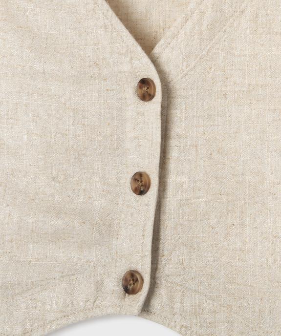 Gilet sans manches en viscose et lin pailleté fille vue3 - GEMO (ENFANT) - GEMO