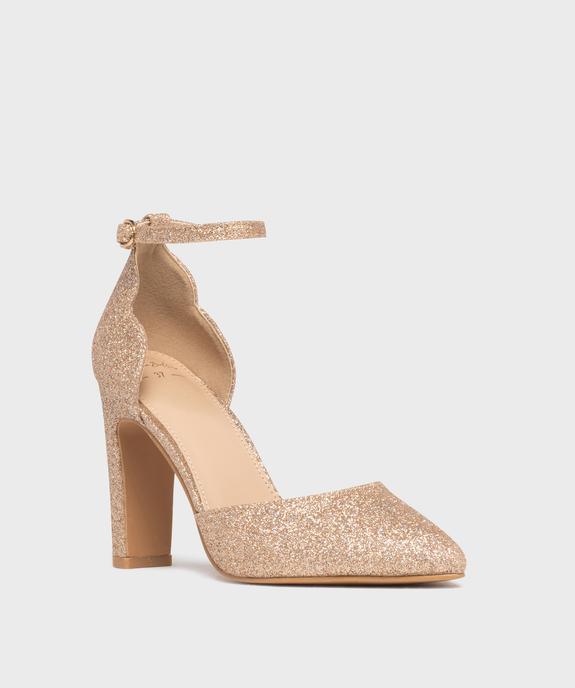 Escarpins pailletés à talon haut et bride cheville femme - Valentina Baldano vue2 - VALENTINA BALDA - GEMO