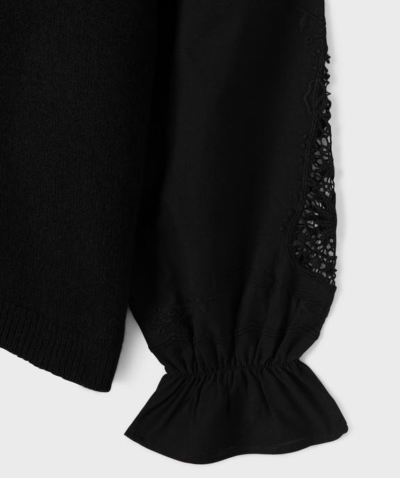 Pull avec manches en coton brodées femme grande taille vue3 - GEMO (G TAILLE) - GEMO