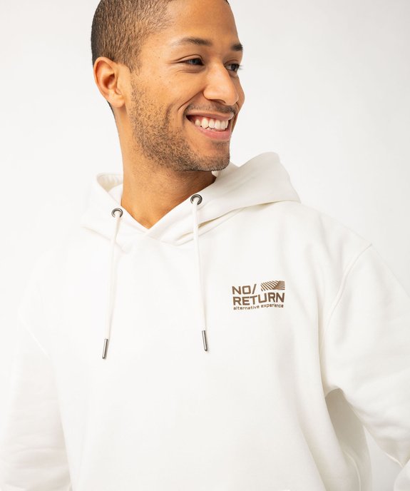 Sweat à capuche en molleton doux imprimé au dos homme vue4 - GEMO (HOMME) - GEMO
