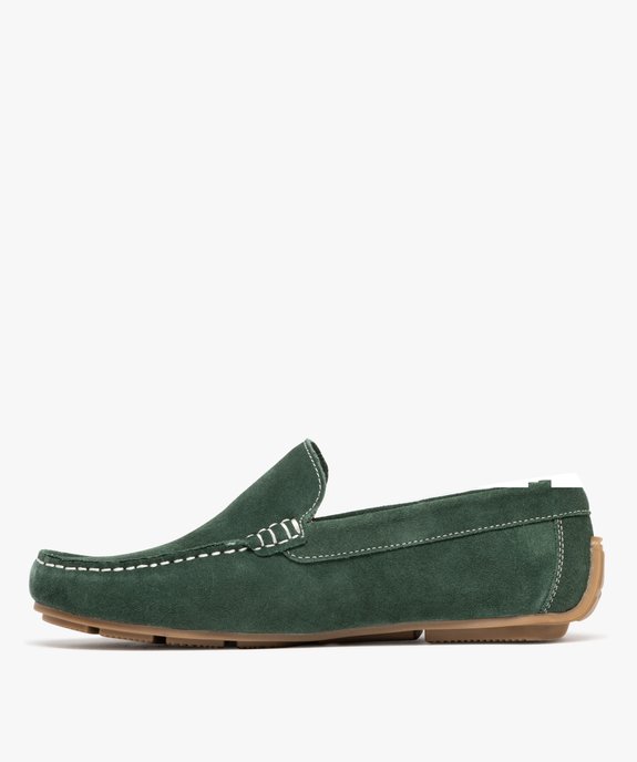 Mocassin dessus cuir velours semelle souple homme - Tanéo vue3 - TANEO - GEMO