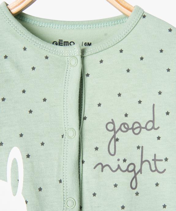 Pyjama dors-bien en coton avec motif lapin bébé garçon vue3 - GEMO 4G BEBE - GEMO