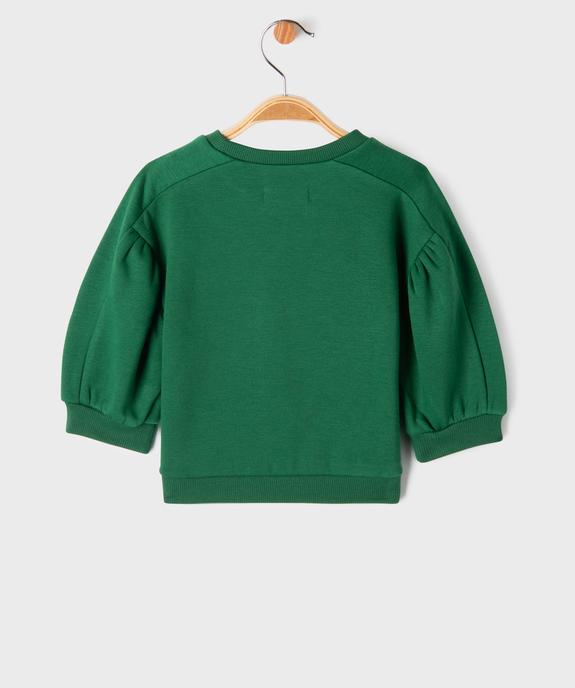 Sweat avec manches froncées et motif brodé bébé fille vue3 - GEMO 4G BEBE - GEMO