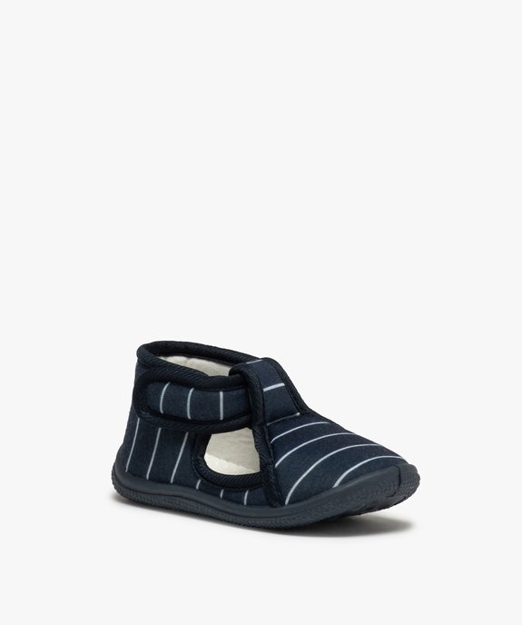 Chaussons bébé garçon en jersey fermeture scratch vue2 - GEMO 4G BEBE - GEMO