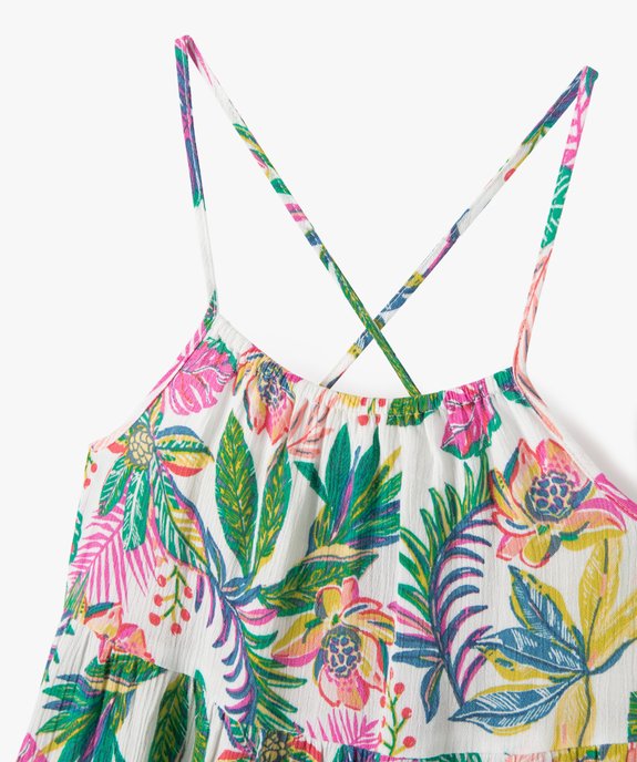 Robe fille à fines bretelles et motifs fleuris vue2 - GEMO 4G FILLE - GEMO