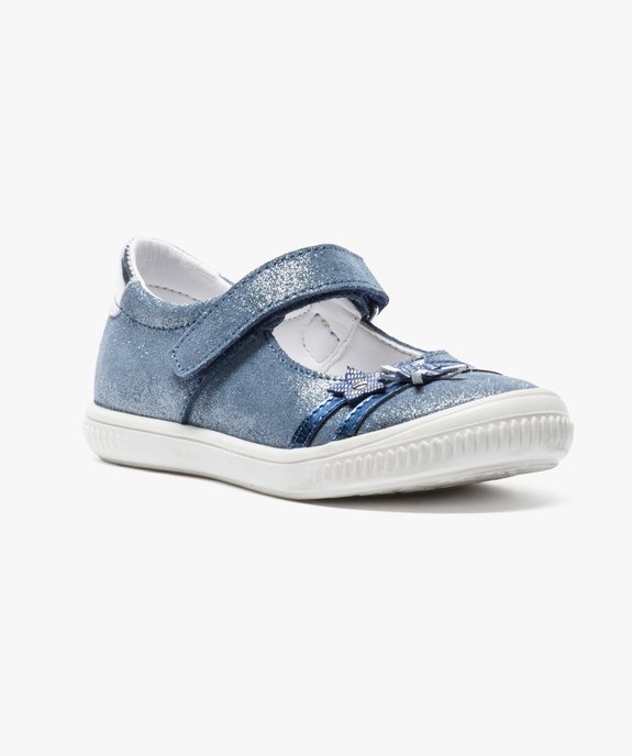 Babies en cuir pailleté avec motifs fleuris vue2 - GEMO (ENFANT) - GEMO