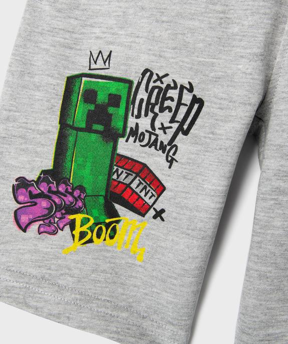 Bermuda en maille avec motifs graffitis garçon - Minecraft vue2 - MINECRAFT - GEMO