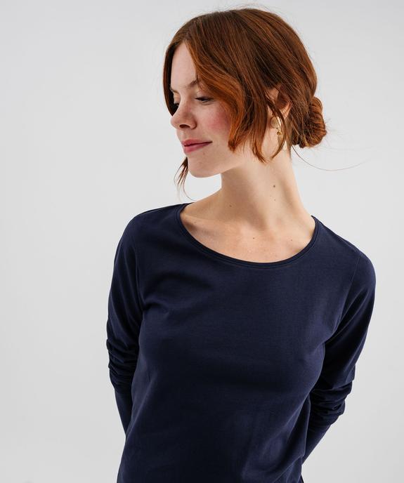 Tee-shirt manches longues à col rond femme vue2 - GEMO 4G FEMME - GEMO