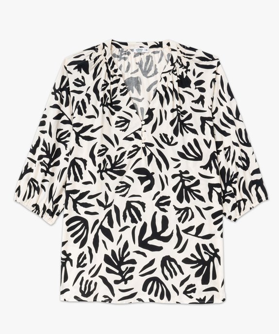 Blouse imprimée à manches 3/4 femme grande taille vue4 - GEMO 4G GT - GEMO