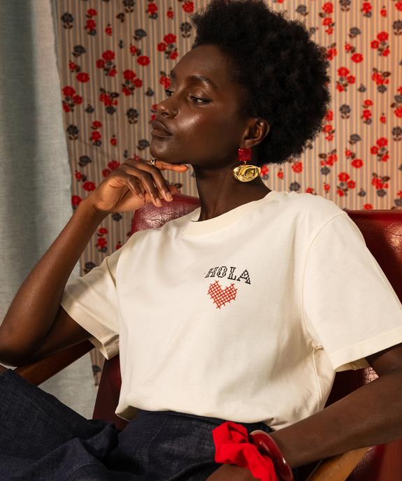 Tee-shirt col rond imprimé femme vue1 - GEMO(FEMME PAP) - GEMO