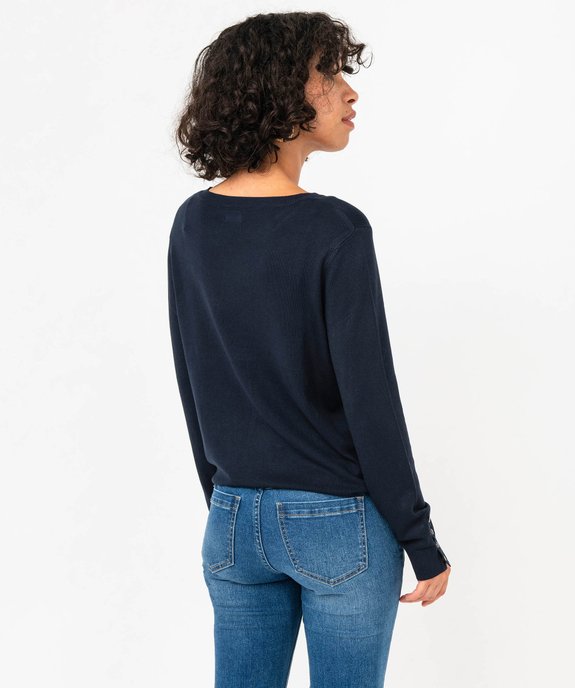Pull à col rond en maille fine femme vue3 - GEMO 4G FEMME - GEMO