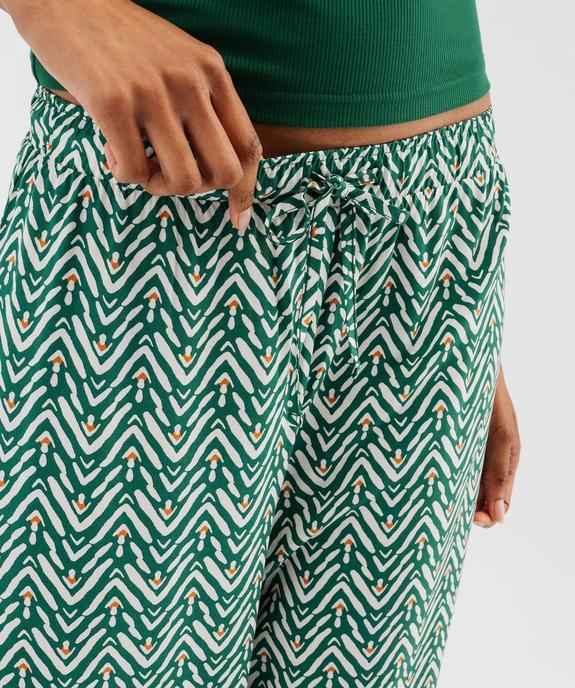 Bas de pyjama large imprimé en viscose femme vue2 - GEMO 4G FEMME - GEMO