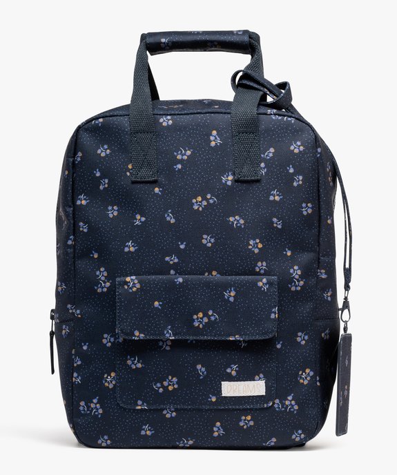 Sac à dos en toile à motifs fleuris fille vue1 - GEMO (ENFANT) - GEMO