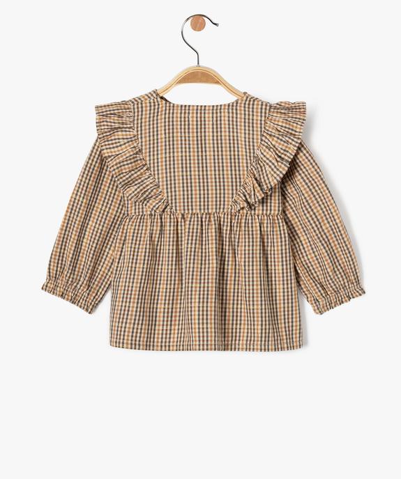 Blouse manches longues à carreaux et volants bébé fille vue3 - GEMO(BEBE DEBT) - GEMO