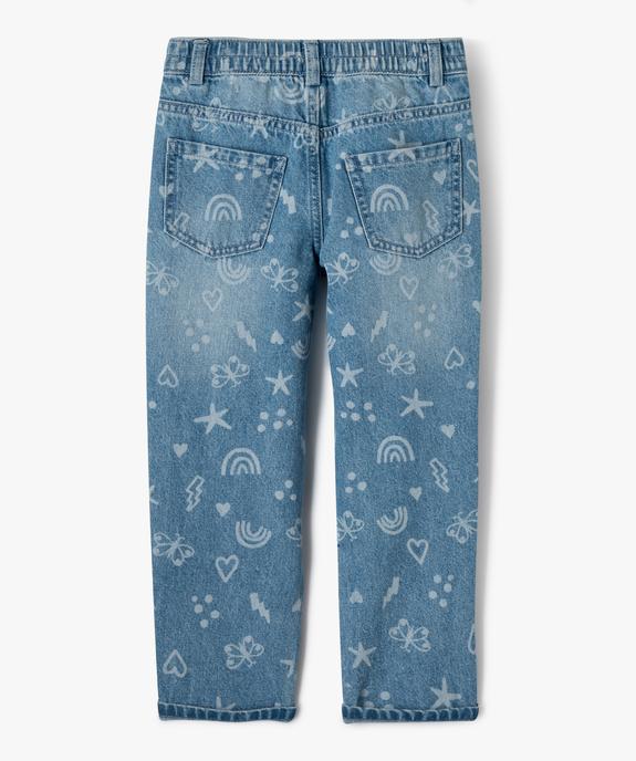 Jean à motifs coeurs coupe ample fille vue3 - GEMO 4G FILLE - GEMO