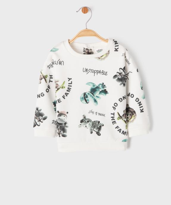 Sweat en molleton imprimé peluches bébé garçon vue1 - GEMO 4G BEBE - GEMO