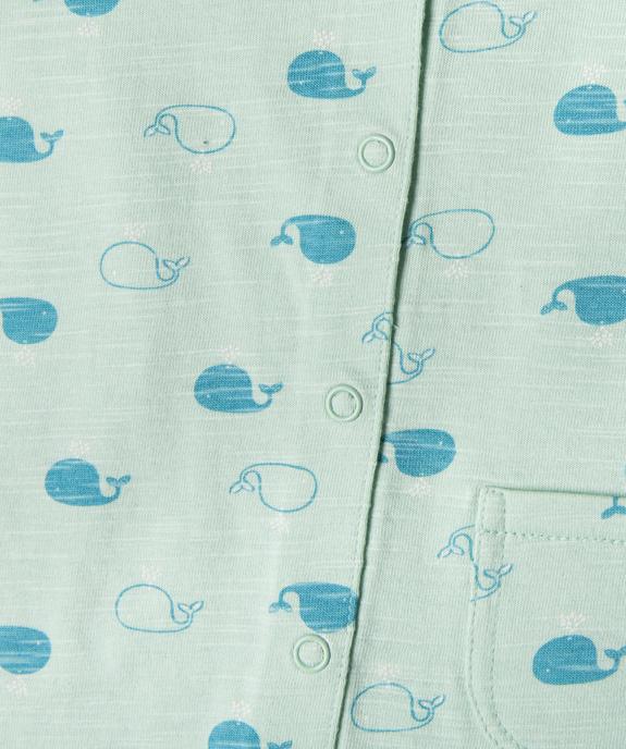 Combinaisons courtes en coton à motifs baleines bébé garçon (lot de 2) vue3 - GEMO 4G BEBE - GEMO