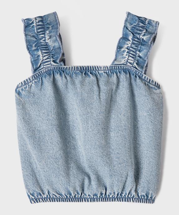Blouse en jean à bretelles et coupe courte fille vue2 - GEMO (ENFANT) - GEMO