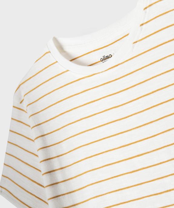 Tee-shirt manches courtes à rayures garçon vue3 - GEMO 4G GARCON - GEMO