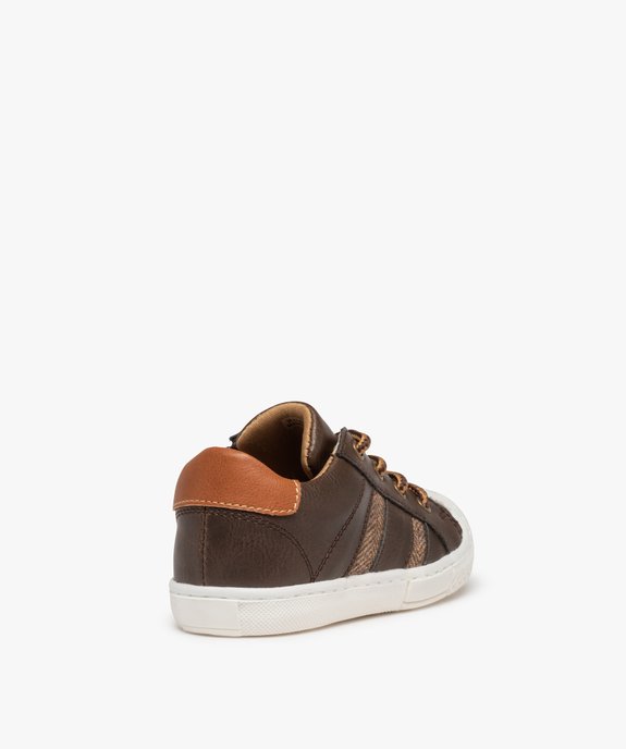 Tennis bébé garçon unies à lacets et zip vue4 - GEMO(BEBE DEBT) - GEMO