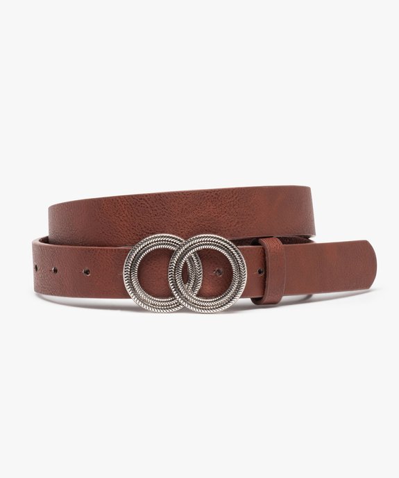 Ceinture femme unie avec double boucle ronde vue1 - GEMO (ACCESS) - GEMO