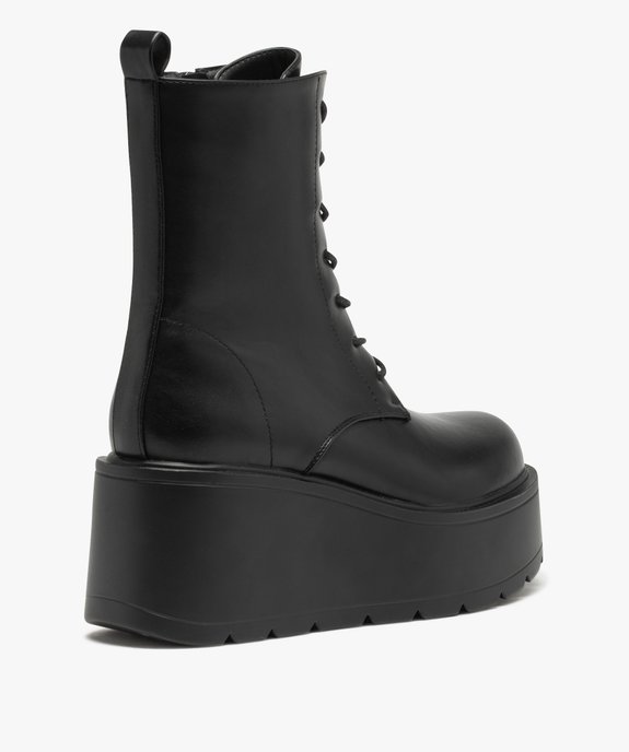 Boots femme unies à talon compensé  vue5 - GEMO(URBAIN) - GEMO